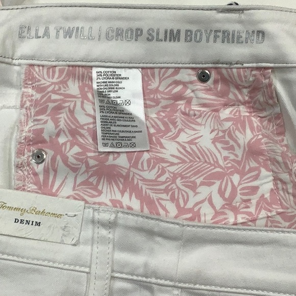 NWT💥Tommy Bahama Ella Twill Embroidered Floret Crop Slim Boyfriend Jeans… - Picture 9 of 10